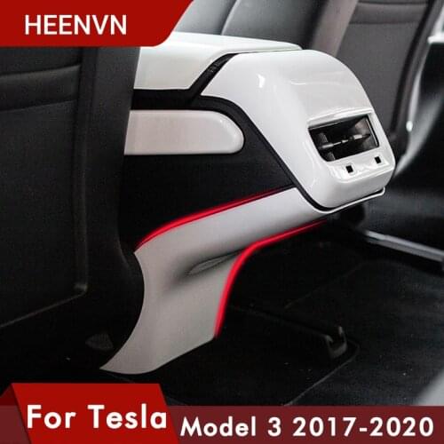 Heenvn Model3 Air Outlet Lower Decorative Cover For Tesla Model 3 Y Carbon Fiber ABS Model Three 2020 White Red Car Accessories
