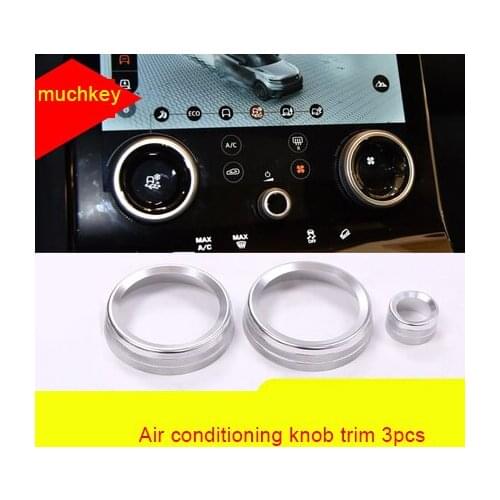 For LR Range Rover Velar chrome Air conditioning knob trim 3pcs