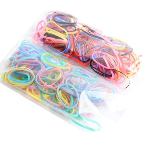 100pcs/bag Elastic Hair Bands Cute Girls Ring Ponytail Holder Rubber Band Scrunchies Kids Hair Accessories NEW