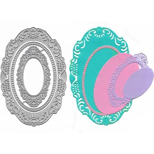 Ellipse Frame New Cutting Die For 2021 Metal Dies Scrapbooking Background Decor Stencil Clear Stamps And Dies