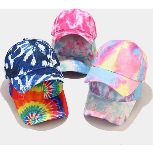European and American new 3D printed baseball cap mens and womens tie dye colorful graffiti cap summer outdoor sunscreen cap