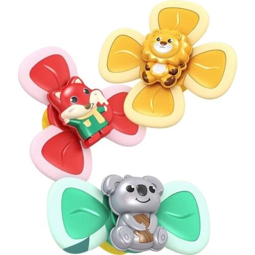 Children Classic Funny Kids Toys Cute Cartoon Insects Suction Cup Spinner Toy Baby Rattle Spin Top Bath Toys For Children
