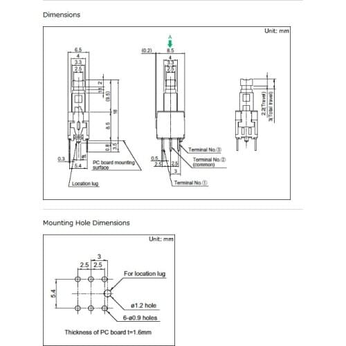 Sound mixer Arts interlocking switch with self-locking key shank length 8.5MMX6.5MM 9MM