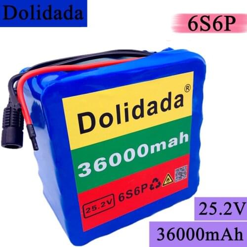 6S6P 24V 36Ah 25.2V 36000mah lithium battery pack batteries for electric motor bicycle ebike scooter wheelchair cropper