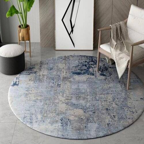 Nordic Round Carpet Living Room Light Luxury Bedroom Rug Modern Home Computer Chair Round Floor Rug Kids Room Fluffy Play Mat