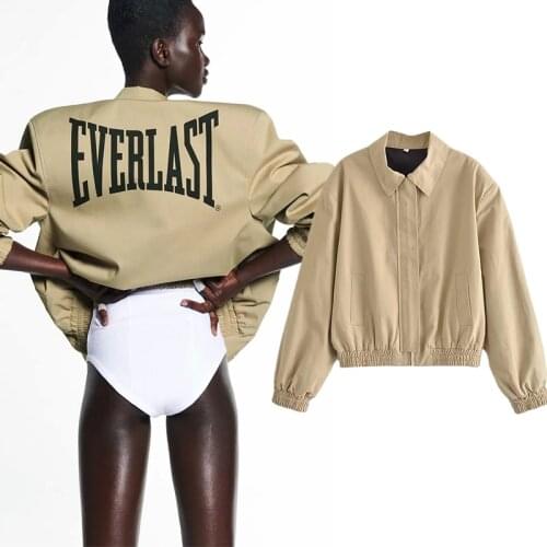 TRAF EVEBLAST Za 2021 Bomber jackets Womens Spring/Autumn Moto Style Jacket Coat Vintage Slim Casual Long Sleeve Zipper Outwear