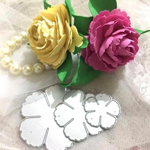 DUOFEN METAL CUTTING DIES 020352 peony blooms petals embossing stencil DIY Scrapbook Paper Album 2018 new