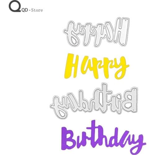 Happy Birthday Metal Cutting Dies Scrapbooking Childrens Puzzle DIY Card Make Mould Model Craft Decoration 2021 New Metal Dies