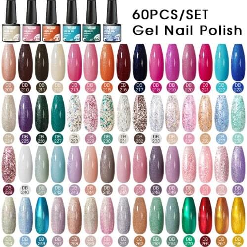 Mtssii Glitter Gel Polish Set 6ml Bright Color Glitter Nail Gel Soak Off Manicures Kit UV LED Semi-Permanent Varnish Glitter