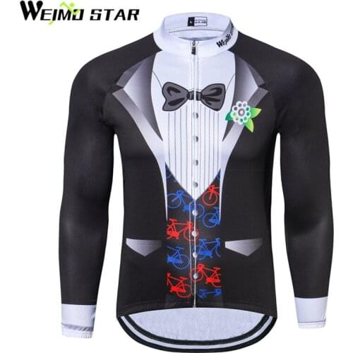 Weimostar Mens Full Zipper Cycling Jersey Bicycle Bike Shirt Long Sleeves MTB Mountain bike Jerseys Clothing Wear Gentlemen