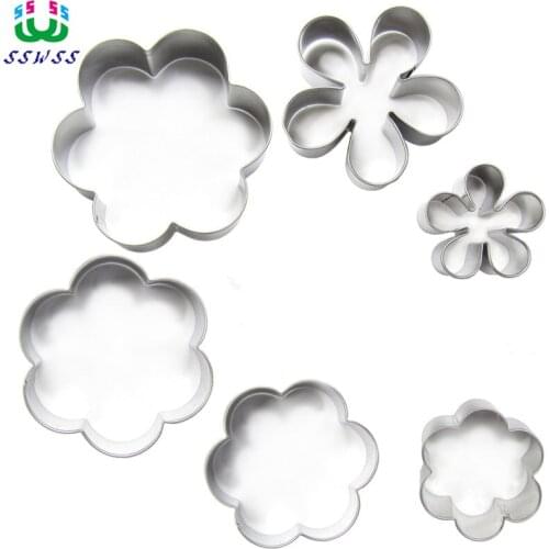 Six Plum Blossom Set Shape Cake Cookie Biscuit Baking Molds,Fresh Flowers Cake Decorating Fondant Cutters Tools,Direct Selling