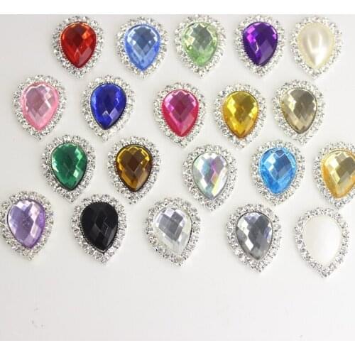 2018 Rushed New Acrylic Mixed Color Water Drop20*25mm Senior Buttons Diy Hair Accessories, Invited To The Wedding Decoration