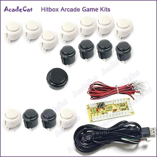 2019 new arrival Hitbox Zero Delay DIY PC/Raspberry Pi arcade game kits for Mame Fighting Games all push button set with wire