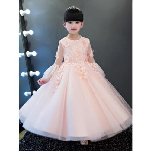 New High quality baby lace princess dress for girl elegant birthday party dress girl dress Baby girls christmas clothes 1-12yrs