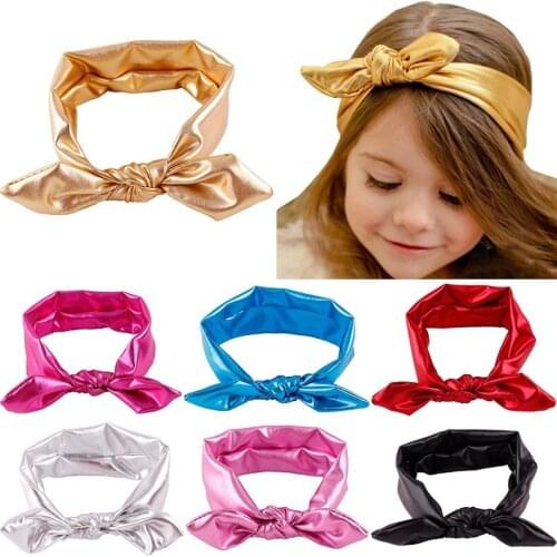 Hooyi Bunny Ear Baby Girls Hairband Children Hair Bandeau Infant Headband Hair Bands Kids Hairpins Headwear Taenia Knot H15