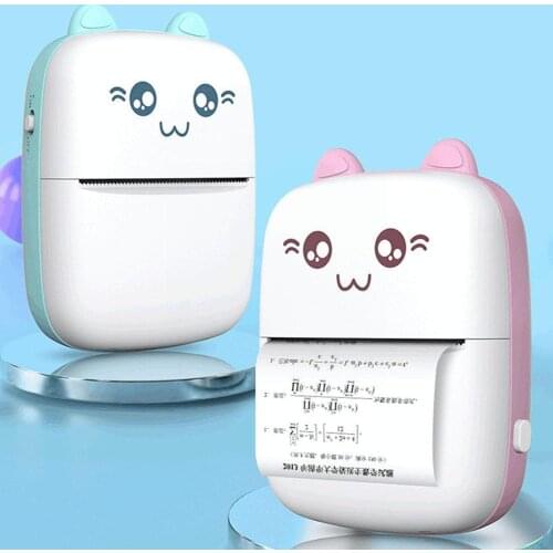 Portable Mini Thermal Printer Wireless 200dpi Cute Label Memo Printer Photo Cable Printing Wrong Receipt Question With Pock J8W8
