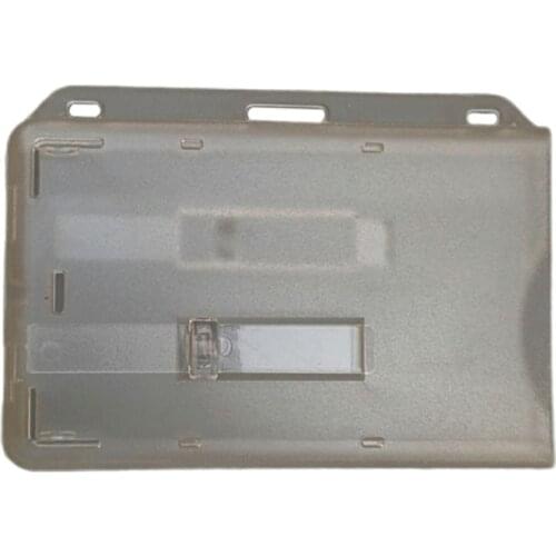Transparent PC Hard Plastic ID Card Holder Transparent Trolley Employee ID Badge Holder Double-sided Card Housing