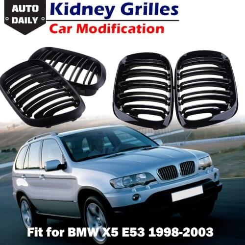 Kidney Grille Black Racing Grill Fit For BMW E53 X5 2000-2003,Car Accessories Replacement Bumper Air-intake Grilles