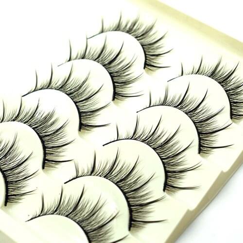 New 5 Pairs Eyelashes Dance Performance Eyelash Handmade Acrylic Cross Eyelash Female Japanese 3D Natural Lashes