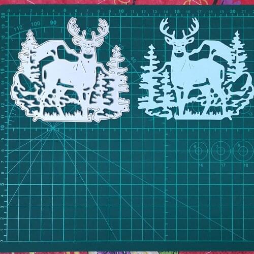 Christmas Tree Animal Deer Frames Metal Cutting Dies For Stamps Scrapbooking Stencils DIY Paper Album Cards Decor Embossing 2020