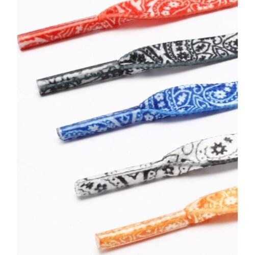 High Quality Cashew Flowers Shoelaces 120/140/160 cm Women Men Red Black Blue Hand-painted Sports Casual Basketball Shoes Laces