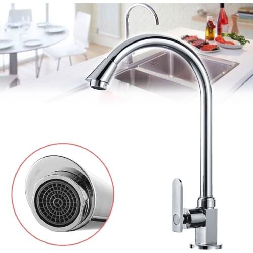 Kitchen Faucet 360 Degree Swivel Mixer Tap Stainless Steel Kitchen Tap Single Hole Spout Sink Faucet Water Tap