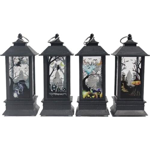 Halloween Candle Lamp Glowing Ornament Creative Flame Lamp for Home Living Room Bedroom Decoration can CSV