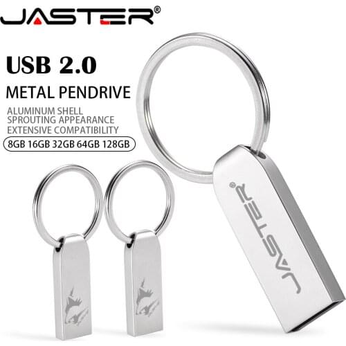 JASTER USB 2.0 hot new style metal USB Flash Drive128GB 64GB 32GB 16GB 4GB USB Stick Metal Pen Drive (over 10pcs free logo)inter