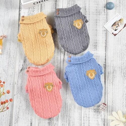 Knit Collar Dog Sweater For Large Dogs French Bulldog Terrier Winter Warm Small Big Puppy Animal Pet Cat Outfit Coat Jacket Pugs