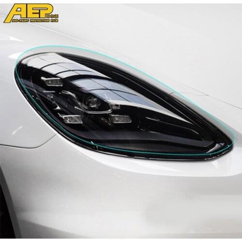 Blackened TPU Car Headlight Film for Porsche Macan Cayenne Panamera 718 911 Boxster Cayman Anti-scratch Sticker Accessories