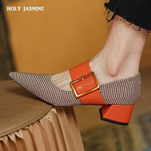 2021 Spring Brand Design Women Pumps High Heels Femme Pointed Toe Party Ladies Shoes Heels Women Mary Jane Shoes Woman Fashion