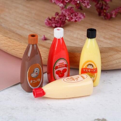1:12 Dollhouse Miniature Food Mini Chocolate Sauce ketchup Jam Dolls Kitchen Toy