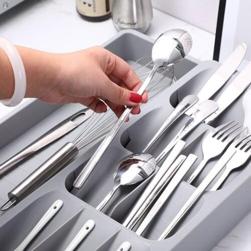 1 Pcs Stainless Steel Kitchen Drawer Storage Box Tray Fork Rack Cutlery Storage Chopsticks Spoon Tableware Kitchen Tools