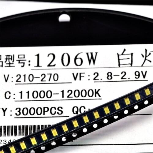 100Pcs/Lot 1206 Smd Led Light Package Led Package High White 3216 Led In Stock