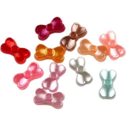 200Pcs Mixed Bowknot Pearls Beads Craft Handcraft Cabochon Flatback Decoration Embellishments For Scrapbooking Needlework Access