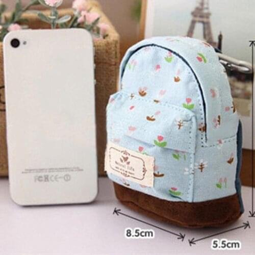 2020 New Fashion Lovely Fabric Canvas Mini Floral Backpack Women Girls Kids Cheap Coin Pouch Change Purses Clutch Bags