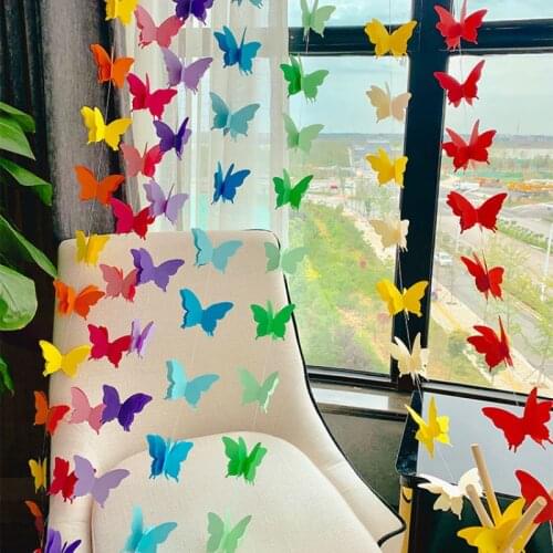 3D Paper Butterfly Garland Buntings Wedding Party Birthday Festival Diy Banner Hanging Decoration1 string 3D Paper Butt