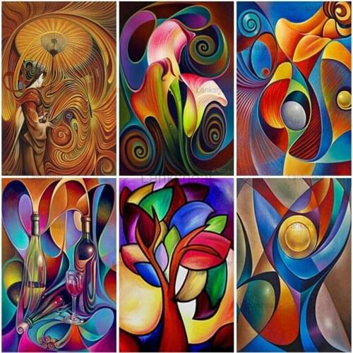 5D Diy Diamond Painting Full Drill Abstract Colorful Picture Embroidery Mosaic Art Picture Home Wall Decoration Handmade Gift