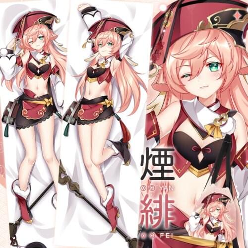 Anime Eula Genshin Impact Sexy Cosplay Dakimakura 2WAY Hugging Body Pillow Case Japanese Otaku Pillow Cushion Cover Xmas Gifts