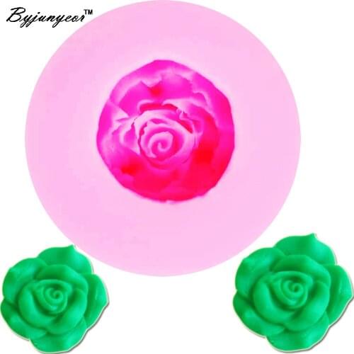 Byjunyeor M508 Epoxy UV Resin Rose Flower Silicone Mold Cake Fondant Chocolate Candy Mold Baking Tool New 5.1*1.7CM