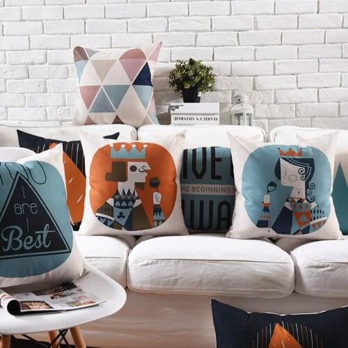 Nordic Style Home Decorative Cushion Cover Poker face Triangle Cushions Case Pillow Case Home Decor 45x45cm/60x60cm