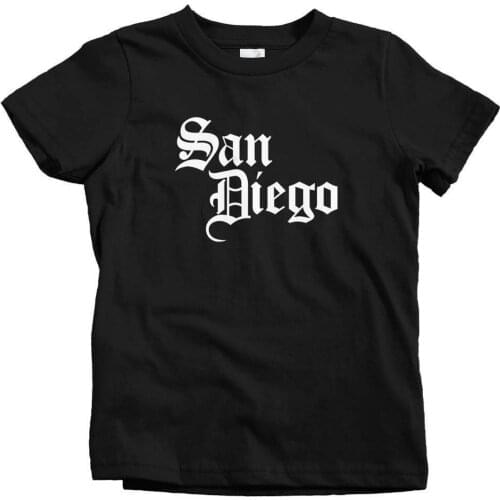 Kids San Diego Gothic Summer T-Shirt Baby Toddler Youth Sizes Cotton Kids Tee Gift for Children California Gothic Text Top