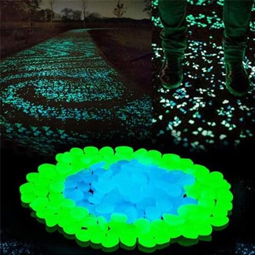 DIY Luminous Stones Glow in The Dark Garden Pebbles Rocks for Home Outdoor Walkways Fish Tank Grave Decoration Lawn Yard Pond