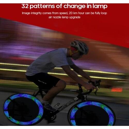 Bicycle Motorcycle Bike Tyre Tire Wheel Lights 32 LED Colorful Flash Spoke Light Lamp Outdoor Cycling Waterproof Lights