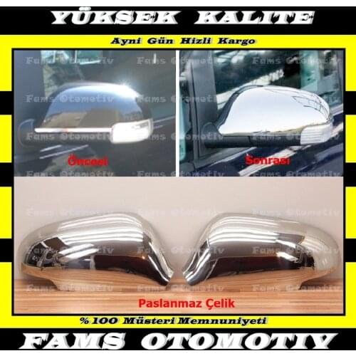 For VW Touran Chrome Mirror Cover 2 Piece 2003-2009 Stainless Steel Chromium Styling