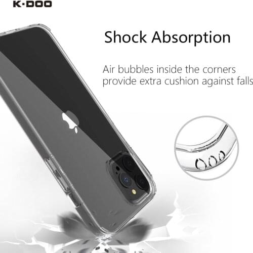 K-Doo Guardian Crystal Clear case transparent anti-scratch shockproof mobile back cover for iphone12 /12pro/12mini/12promax