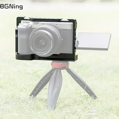 Camera Cage for Sony Alpha 7C Protective Frame Formfitted Border Case Arri Hole Cold Shoe Mount Rig for Alpha 7C SLR Accessories
