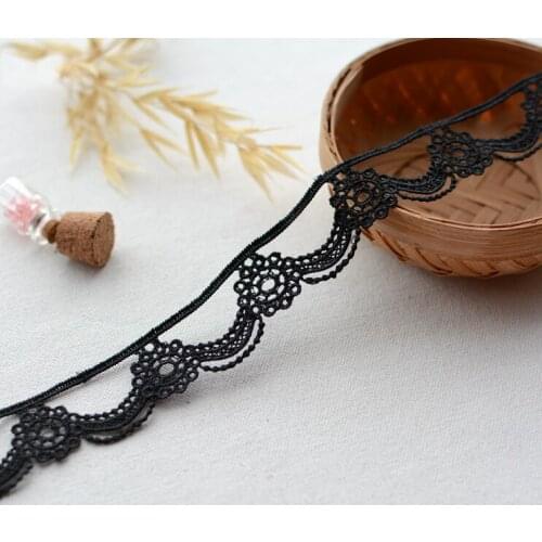 2 Meters/lot Width 3cm Black Hollow Lace Embroidered Ribbon Trim Skirt Dresses Guipure DIY Sewing Supplies Decoration