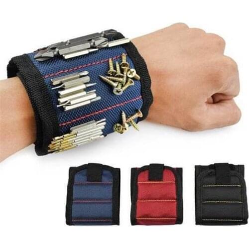 Magnetic Wristband Portable Tool Bag Magnet Electrician Wrist Tool Belt Screws Nails Drill Bits Bracelet For Repair Tool
