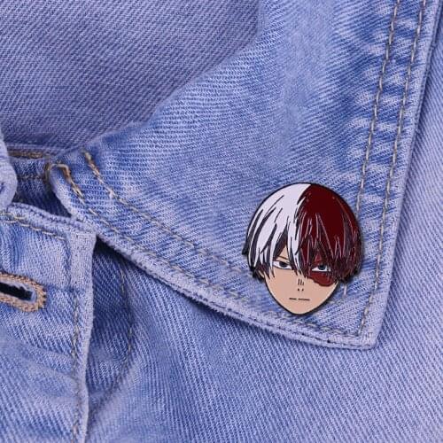 My Hero Academia Todoroki Shoto Pins and Brooches for Women Men Lapel Pin Backpack Bags Hat Badge Gifts Metal Figure